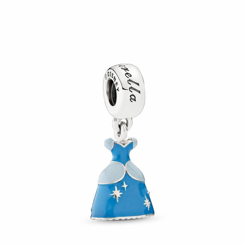 Pandora Disneyr Cinderella's Dress Dangle Charm - Sterling Silver/Enamel/Blue - Canada | CH8469AH